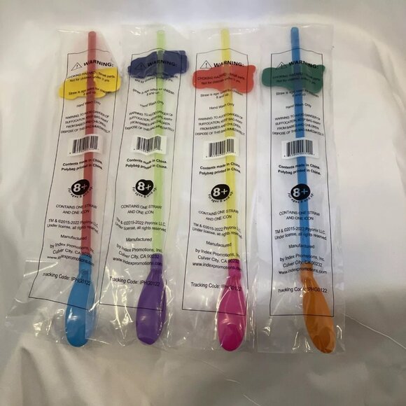Rocket League Slurpee Cup Straws Set of 4 NEW in Package! Red Green Yellow Blue - Picture 2 of 14